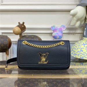 bLouis Vuitton LockMe Chain Bag East West Black