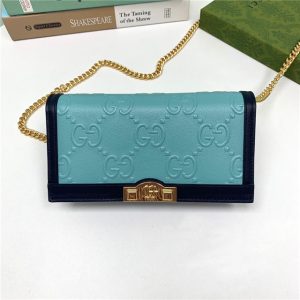 GG Wallet With Chain Blue