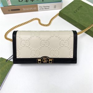 GG Wallet With Chain White / Black