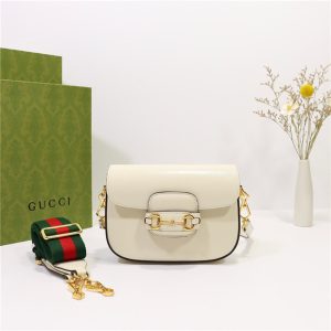 Gucci Horsebit 1955 Mini Bag 658574 White Leather