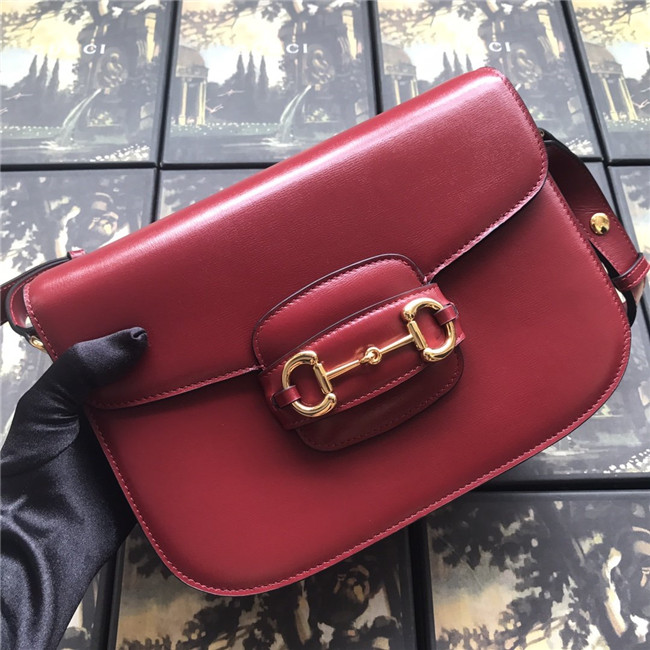 Gucci 1955 Horsebit shoulder bag 602204 Red Leather