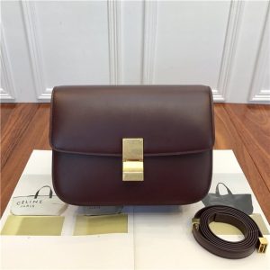Medium Classic Box Bag Burgundy