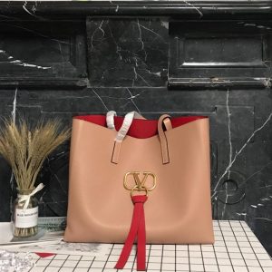 Valentino Large Vring Shopping Tote Poudre