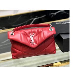 YSL LOULOU Puffer Small Bag Red Quilted Lambskin