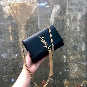 YSL Mini Kate Bag With Tassel Black Smooth Leather / Gold