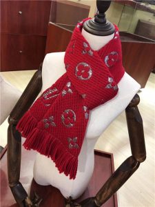 Louis Vuitton Logomania Shine Scarf M75832 Ruby/Silver