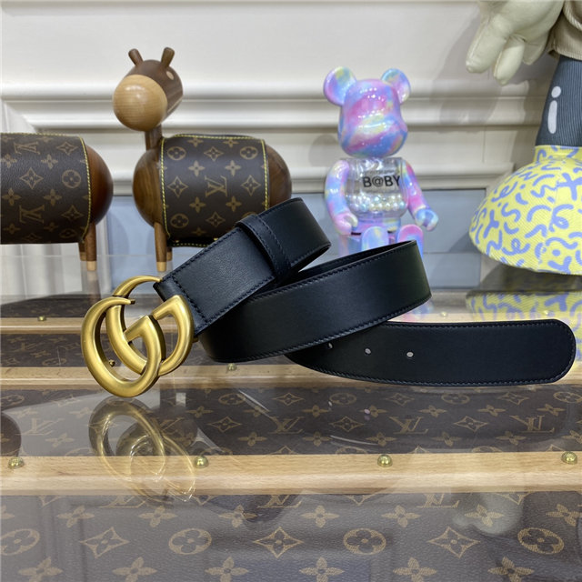 Gucci Wide Leather Belt with Double G Buckle 2015 Re-Edition