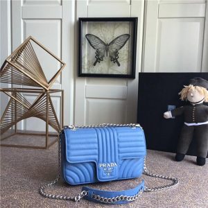 Prada Diagramme leather shoulder bag Blue