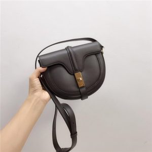 Small Besace 16 Bag Dark Grey Satinated Calfskin