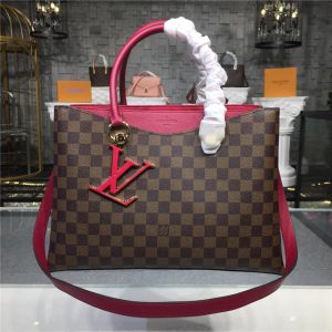 LV Riverside Damier Ebene canvas Lie de Vin