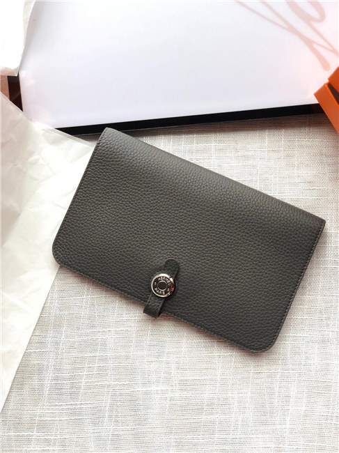 Hermes Dogon Passport Long Wallet 1115 Anthracite