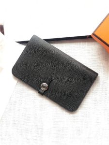Hermes Dogon Passport Long Wallet 1115 Black
