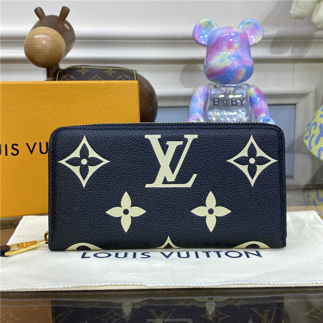 Louis Vuitton Zippy Wallet M80481 Black / Beige
