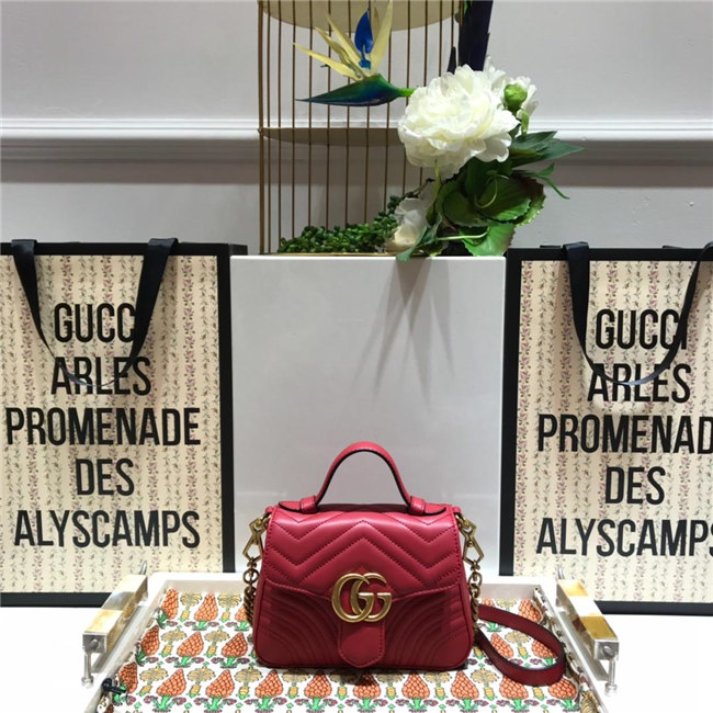 GG Marmont mini top handle bag Red