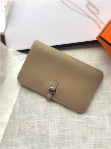 Hermes Dogon Passport Long Wallet 1115 Grey