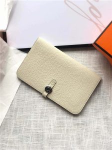 Hermes Dogon Passport Long Wallet 1115 Ivory