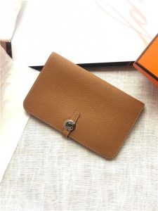 Hermes Dogon Passport Long Wallet 1115 Tan