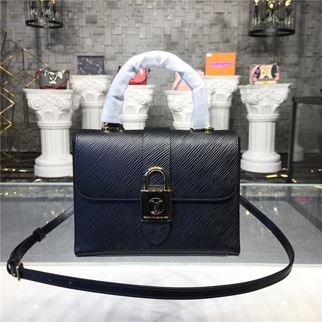 oversized gold-metal LV padlock closure