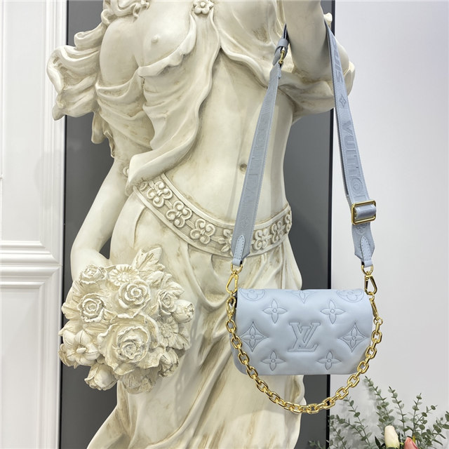 Louis Vuitton Wallet on Strap Bubblegram Blue Glacier