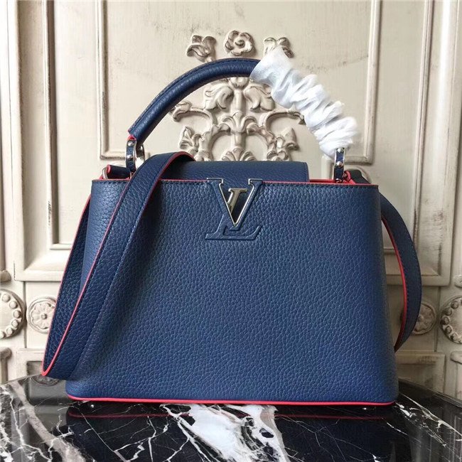 Louis Vuitton Capucines PM M42242 Blue Red / Silver