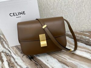 Celine Medium Classic Box Bag Chocolate