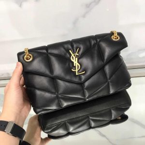 YSL Puffer LOULOU Black w/ Gold H/W