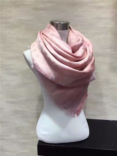 Louis Vuitton Monogram Shine Shawl (Rose and Black)