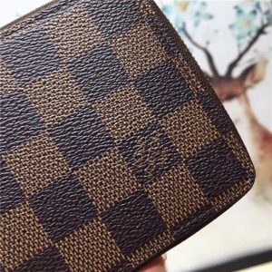 Louis Vuitton Zip Compact Wallet (Damier Ebene)