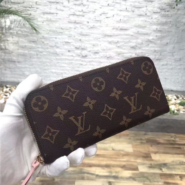 Louis Vuitton Monogram Clemence Wallet Rose Ballerine