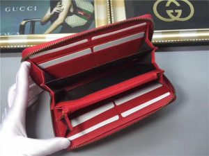 Gucci GG Supreme Zip Around Wallet With Cherries