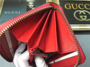 Gucci GG Supreme Zip Around Wallet With Cherries