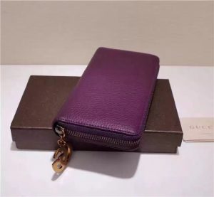 Gucci GG Marmont Purple Leather Wallet