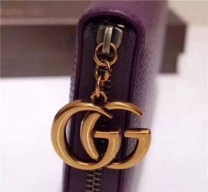Gucci GG Marmont Purple Leather Wallet