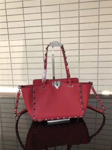 Valentino Rockstud Rolling Red with Black stones