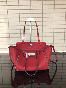 Valentino Rockstud Rolling Red with Black stones