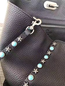 Valentino Rockstud Rolling Black with turquoise stones