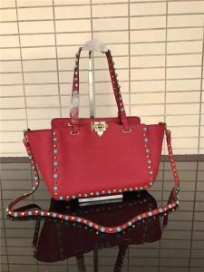 Valentino Rockstud Rolling Red with turquoise stones