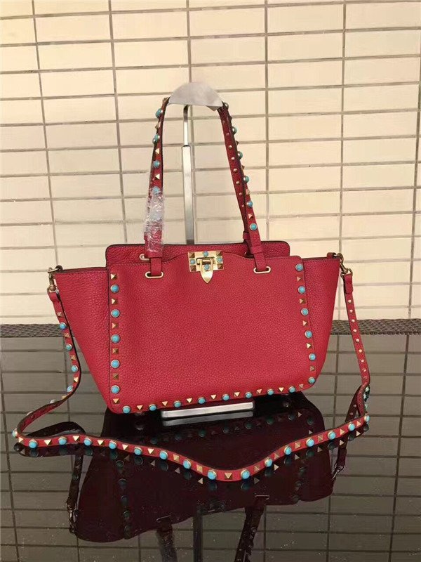 Valentino Rockstud Rolling Red with turquoise stones