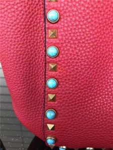 Valentino Rockstud Rolling Red with turquoise stones
