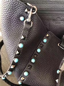 Valentino Rockstud Rolling Black with turquoise stones