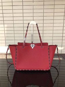 Valentino Rockstud Rolling Red with Black stones