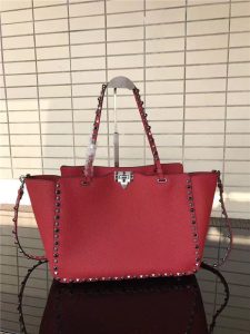 Valentino Rockstud Rolling Red with Black stones