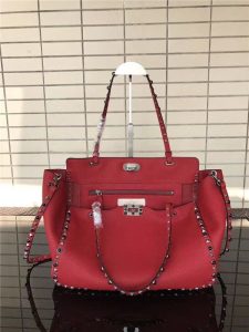 Valentino Rockstud Rolling Red with Black stones