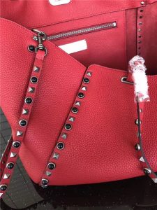 Valentino Rockstud Rolling Red with Black stones