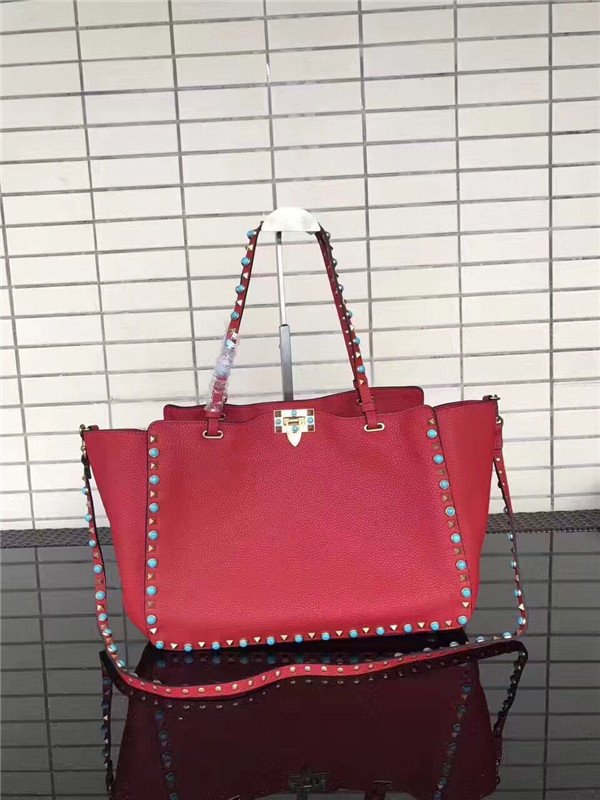 Valentino Rockstud Rolling Red with turquoise stone