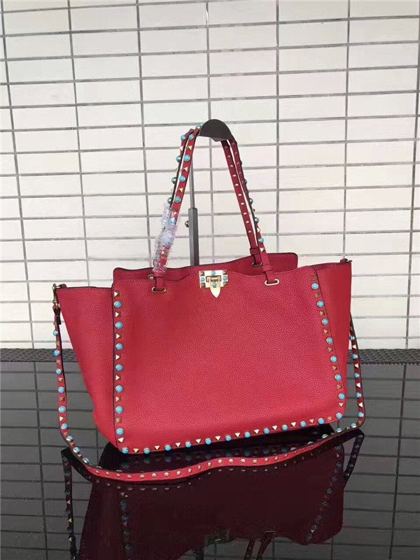 Valentino Rockstud Rolling Red with turquoise stone