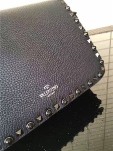 Valentino Rockstud textured-leather Black with Black stone