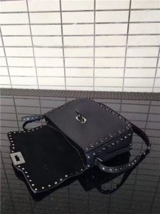 Valentino Rockstud textured-leather Black with Black stone