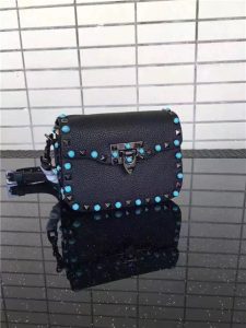 Valentino Rockstud small Black with turquoise stone