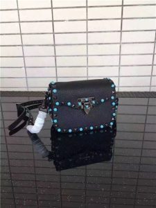 Valentino Rockstud small Black with turquoise stone